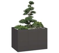 Hoopleep Large Black Cold-Rolled Steel Raised Garden Bed Planter, 120x80x80 cm Outdoor Metal Flower Vegetable Planting Box with Open Bottom for Patio, Balcony