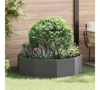Hoopleep Large Outdoor Metal Garden Planter, 120x120x35 cm Black Steel Raised Bed for Flowers & Vegetables, Durable Galvanized Planter for Patio, Deck & Backyard Gardening