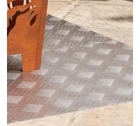 Hoopleep Modern Aluminium Checker Plate Stair Treads, 2 Pcs Silver 100 x 50 cm, Durable Rectangular Indoor Outdoor Non-Slip Protection for Stairs & Steps