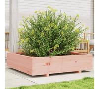 Hoopleep Plant Pot 100 x 100 x 26.5 cm Solid Wood Douglas Fir Raised Garden Bed Outdoor Plant Box Large for Flowers and Vegetables