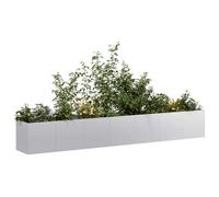 Hoopleep Plant Pot 280 x 40 x 40 cm, Galvanised Steel, Large Raised Bed for Outdoor Garden, Robust Metal Flowers Plants Pots