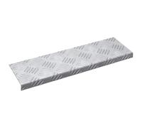 Hoopleep Rectangular Aluminum Stair Treads, 5 Pcs Silver 60 x 18 cm, Durable Modern Checker Plate Design for Indoor Outdoor Steps, Non-Slip Safety Solution