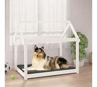 Hoopleep White Solid Pine Wood Dog Bed, 101x70x90 cm Large Pet Couch, Sturdy Frame, Comfortable Puppy Bed, Elevated Design for Resting & Sleeping