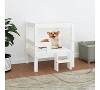 Hoopleep White Solid Pine Wood Dog Bed, 55.5x53.5x60 cm, Durable Pet Couch, Stable Frame, Easy Assembly, Medium Size, Elevated Design for Enhanced Pet Comfort & Support