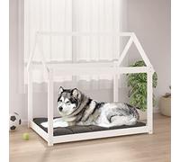 Hoopleep White Solid Pine Wood Dog Bed, Stable Frame Pet Couch for Large Dogs, 111x80x100 cm Orthopedic Design, Comfortable Sleeping Area for Indoor Use