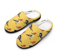 Hoopoe Bird Men's Cotton Slippers Indoor House Shoes Warm Gift for Travel Bedroom Hotel 9-10（42-43）