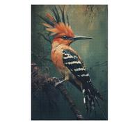 Hoopoe Bird on Branch Distinctive Jigsaw Puzzle for Adults, 1000 PCS