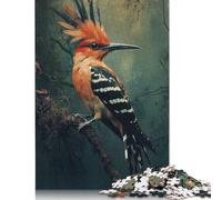 Hoopoe Bird on Branch Puzzles 1000 Pieces Wood Puzzle Jigsaws for Adults Educational Game Challenge Toy 1000pcs (75x50cm)