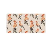 Hoopoe Bird Watercolor Cute Gaming Mousepad Rubber Base Desk Mat for Home Office Laptop Computer