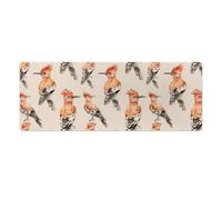 Hoopoe Bird Watercolor Cute Gaming Mousepad Rubber Base Desk Mat for Home Office Laptop Computer