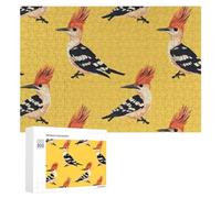 Hoopoe Bird Wooden Puzzle Letter on Back Adults Difficult Jigsaw Puzzles for Home Decor Birthday Gift