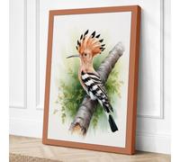 Hoopoe on Branch Botanical Canvas Wall Art Print 18x12 Inch