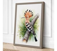 Hoopoe on Branch Botanical Canvas Wall Art Print 24x16 Inch