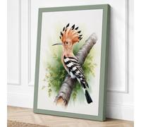 Hoopoe on Branch Botanical Canvas Wall Art Print 24x16 Inch