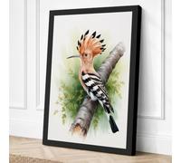 Hoopoe on Branch Botanical Canvas Wall Art Print 36x24 Inch
