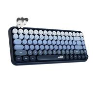 Hoopond 308i Wireless Bluetooth keyboard,Cute Mini 84-key Compact Layout with Magnetic cat doll,Typewriter ABS Retro Round Key Caps,Matte Panel,Ergonomic for PC Computer Laptops-Gradient Blue