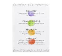 Hooponopono Prayer Metal Sign Ancient Hawaiian Practice of Forgiveness and Reconciliation Mantra for Space Decor 8 X 12 in