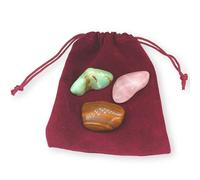 Ho'oponopono Stone Set - Rose Quartz, Chrysoprase, Tiger's Eye | Natural Crystals - Sorry, Forgive Me, Thank You, I Love You