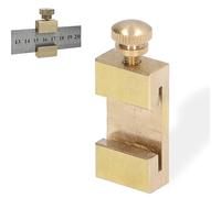 Hoopoocolor Brass Positioning Block, Ruler Stop Fence, T Slot Design, Brass Scriber Steel Ruler Positioning Stop Block Angle Line Scriber Locator for Engineer Craftsman Model Maker