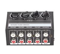 Hoopoocolor Stereo Mini Mixer, Ultra Compact Low Noise, Mixer, Portable 4 Channel Passive Mixer for Studio Console Stage Small Club, Microphone Guitar Bass Keyboard Mixer Instrument