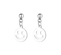 hoops Earrings 925 Sterling Silver Smiley Face Pendant Stud Earrings