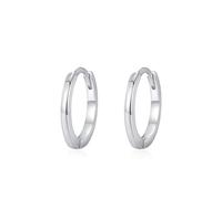 Hoops Earrings For Women, Platinum PT950 Hoop Earrings 13.5MM Simple and Polished