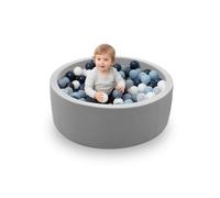 hoopyosms Kids Foam Ball Pit, Soft Round Baby Ball Pool with Memory Foam, Children’s Indoor Soft Play Pit, 90cm x 30cm (Balls NOT Included), Grey