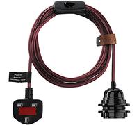 Hoopzi - Plug in Pendant Light to Light Up Your Home - 4.5M Fabric Electrical Cable - E27 Bulb Holder with Switch - Create Your Own Pendant Light, Portable Lamp, Hanging Lamp - BalaCurrent Shine