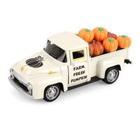 Hooqict Fall Pumpkin Truck Thanksgiving Decor with 8 Pumpkins Mini Metal Truck Vintage Pickup Car Model for Fall Autumn Harvest Thanksgiving Table Decorations Kitchen Farmhouse Tiered Tray Decor
