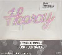 Hooray Foil Iridescent Cake Topper - 1 Pc.