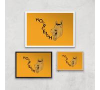 Hooray Horse Giclee Art Print - A4 - Wooden Frame
