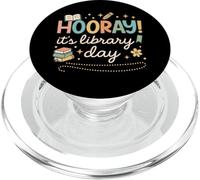 Hooray It's Library Day Cute Pastel Graphic PopSockets PopGrip for MagSafe