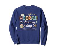 Hooray It's Library Day Cute Pastel Graphic Sweatshirt