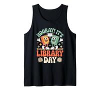 Hooray It's Library Day, Librarian Book Reader Bookworm Tank Top