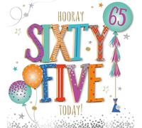 Hooray, Sixty Five Today! Talking Pictures Birthday Cards - MWER0164/65