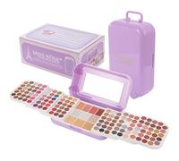 HOORayeah All-in-One Makeup Carry Case with Pro Teen Makeup Set, Full Starter Cosmetics Kit with Train Case, Eye Shadow Palettes, Blushes, Powder, Highlighters, Mirror