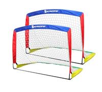 HOORAYSPORT Soccer Goal, 4x2.6 ft Pop Up Soccer Goal Set of 2, Portable Soccer Goals for Backyard for Indoor or Outdoor Practice, Multiple Sizes Soccer Nets Training Equipment