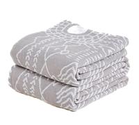 HOORDRY Throw Blanket for Sofas Settee Bed,100% Natural Cotton Soft Muslin Bedspreads Herringbone Double Size,Boho Reversible Sofa Throws Large 2 Seater for Home Decor Gifts,Grey/Beige, 150x200 CM