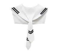 HoosaiyWoo Fake Sailor Collar for Women Detachable Sailor Top Scarf, Vintage Necklace Accessory for Dresses, Shirts, Sweaters & Blouses,S White L