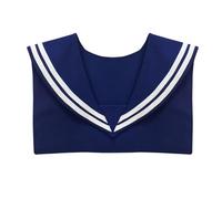 HoosaiyWoo Sailor Collar for Women Detachable Fake Collar Accessory Polyester Scarf to Match Tops Dresses,U Navy L