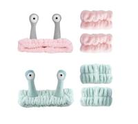 HoosaiyWoo Spa Headband and Wristband Set for Face Washing Makeup Skincare Soft Coral Fleece Cute Wrist Bands Headbands for Women,S2