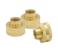 Hooshing 1/4" NPT to 3/4" GHT Garden Hose Adapter Double Female Brass Swivel Garden Hose Connectors, Pack of 3