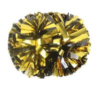 Hooshing 2PCS Black and Gold Pom Poms Cheerleading Professional Cheer Pom Poms with Baton Handle for Cheer Squad Team Sports Spirited Party Dance Training