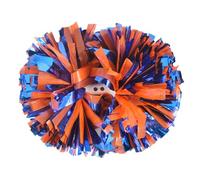 Hooshing 2PCS Blue and Orange Pom Poms Cheerleading Professional Cheerleader Pompoms with Baton Handle for Cheer Squad Team Sports Dance Performance