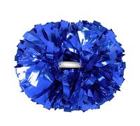 Hooshing 2PCS Blue Pom Poms Cheerleading Holographic Spot Cheer Pompoms with Baton Handle for Team Spirit School Sports Cheering