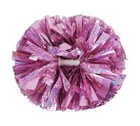Hooshing 2PCS Pink Pom Poms Cheerleading Holographic Spot with Baton Handle for Girls Kids Team Spirit Sports Cheering