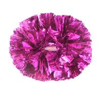 Hooshing 2PCS Pom Poms Cheerleading Metallic Hot Pink Professional Cheering Pom Poms with Baton Handle for Cheer Squad Team Sports Spirited Party Dance Training