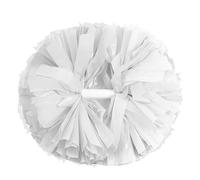 Hooshing 2PCS White Cheerleading Pom Poms with Baton Handle Cheer Pom Poms for Team Spirit Sports Dance Cheering Kids Adults