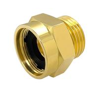 Hooshing Hose Bib Adapter 1-1/16" Fine Thread Female 1" ID to 3/4 GHT Male Brass Garden Hose Connector Compatible with Arrowhead Brand Hose Bibs