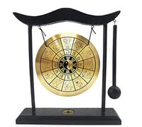 Hooshing Zen Art Brass Feng Shui Desktop Gong with Stand Asian Decor for Home Office Chinese Zodiac Signs